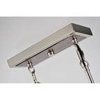Luminaire linéaire à 4 lumières pour îlot central, en nickel brossé et bois - Nickel brossé et bois