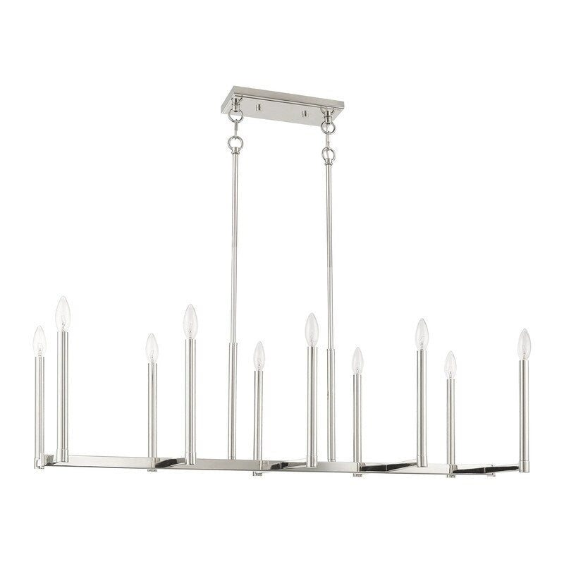 Lustre linéaire Livex Lighting à 10 lumières, 40259-35 - 42,5 cm L, 15,5 cm l, hauteur réglable de 18,5 à 48,5 cm