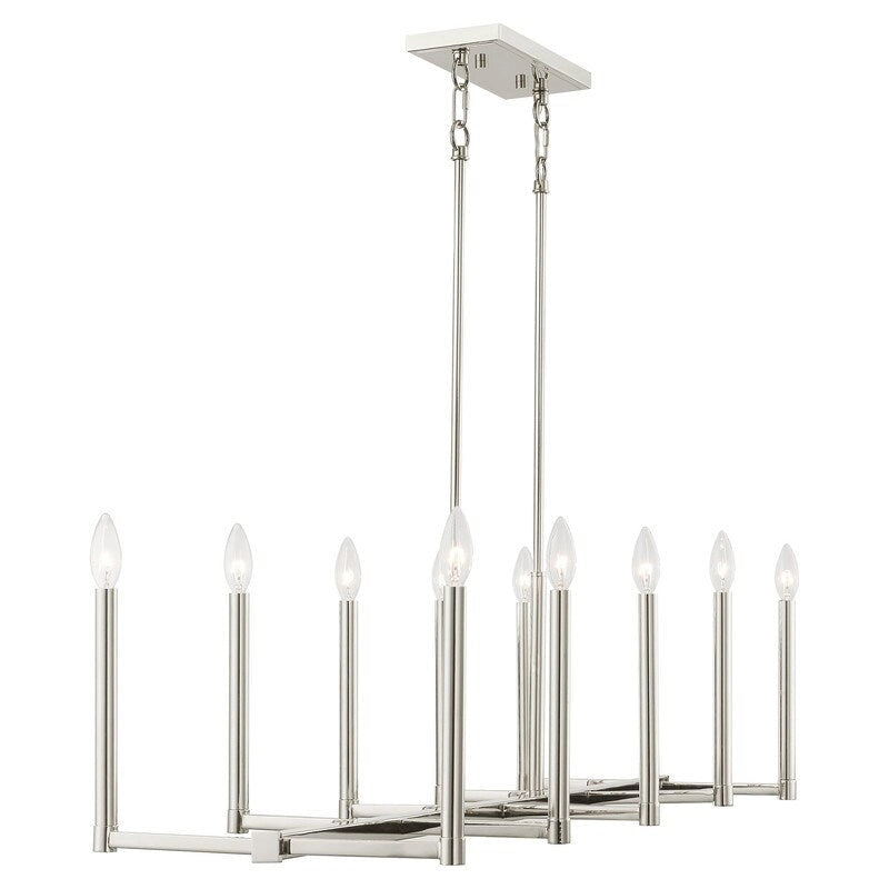 Lustre linéaire Livex Lighting à 10 lumières, 40259-35 - 42,5 cm L, 15,5 cm l, hauteur réglable de 18,5 à 48,5 cm