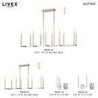 Lustre linéaire Livex Lighting à 10 lumières, 40259-35 - 42,5 cm L, 15,5 cm l, hauteur réglable de 18,5 à 48,5 cm