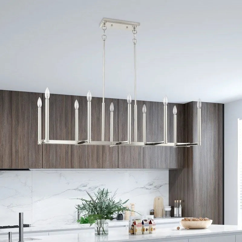 Lustre linéaire Livex Lighting à 10 lumières, 40259-35 - 42,5 cm L, 15,5 cm l, hauteur réglable de 18,5 à 48,5 cm