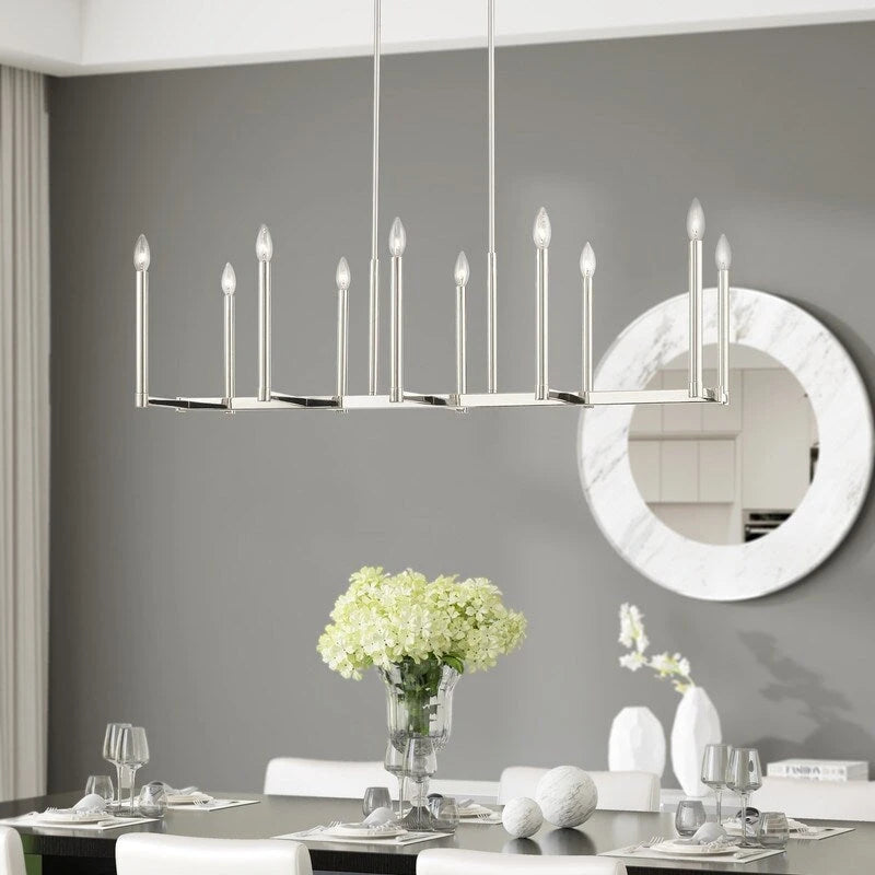 Lustre linéaire Livex Lighting à 10 lumières, 40259-35 - 42,5 cm L, 15,5 cm l, hauteur réglable de 18,5 à 48,5 cm