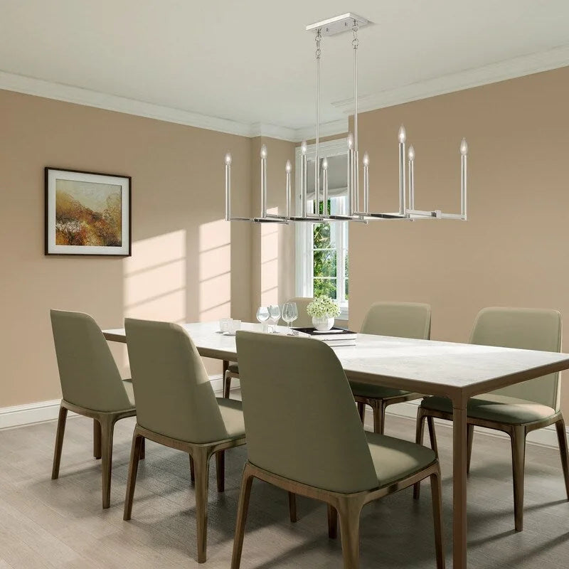 Lustre linéaire Livex Lighting à 10 lumières, 40259-35 - 42,5 cm L, 15,5 cm l, hauteur réglable de 18,5 à 48,5 cm