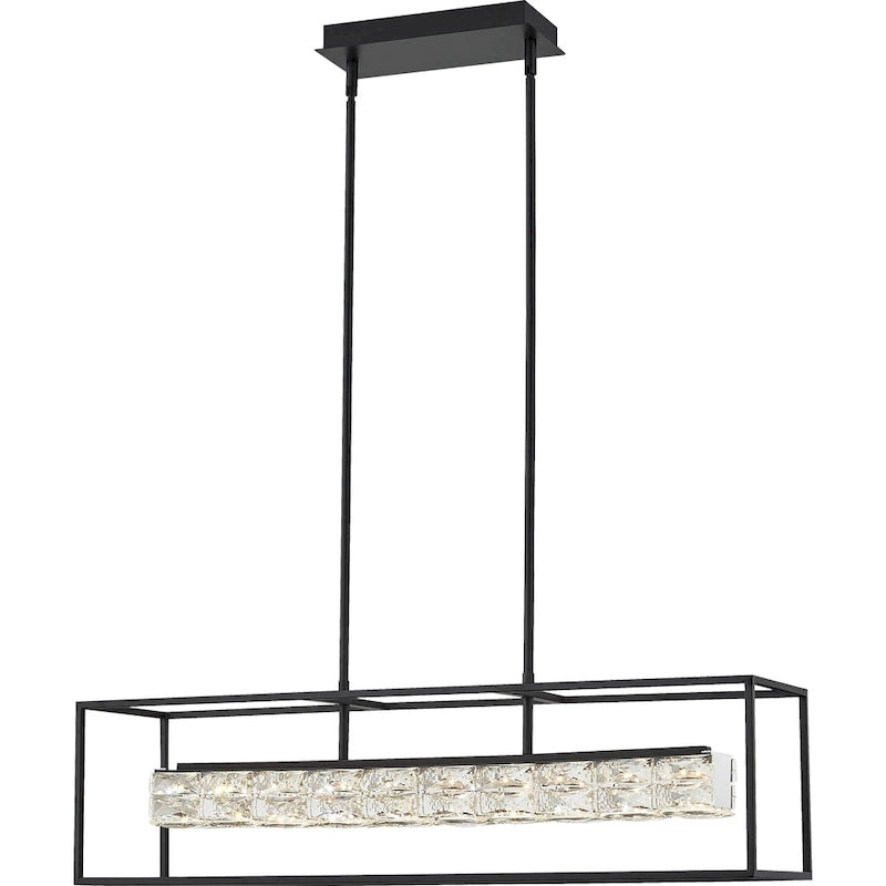 Quoizel Dazzle Matte Black and Crystal LED Island Chandelier