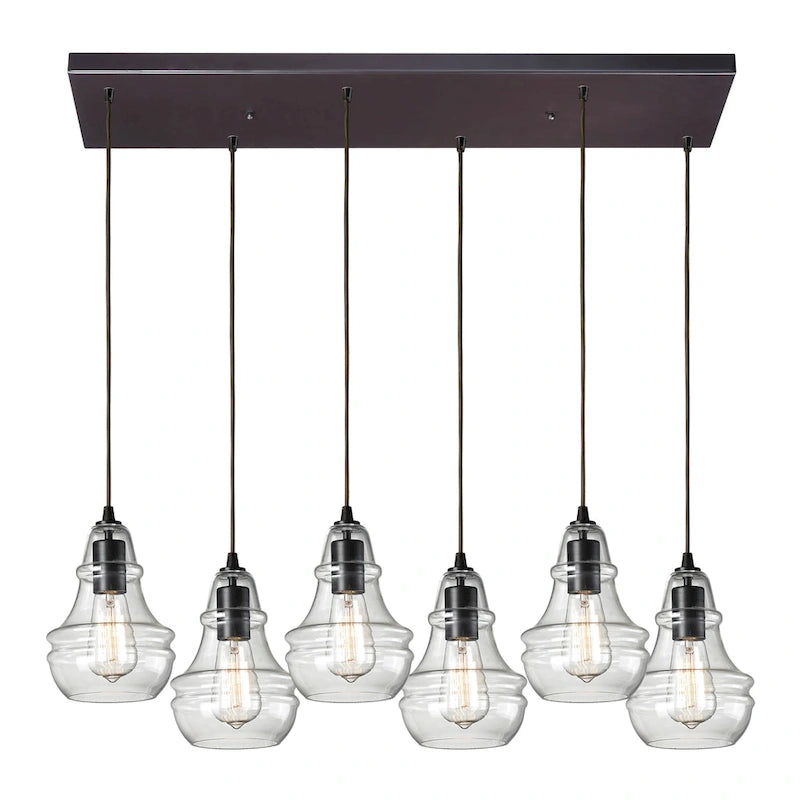 Elk Lighting Marlow Park Oiled Bronze 6-light Linear Pendant