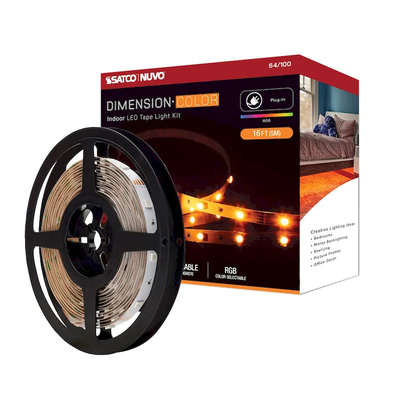Bande lumineuse Dimension Color Tape 16 pi RGB avec connexion par prise