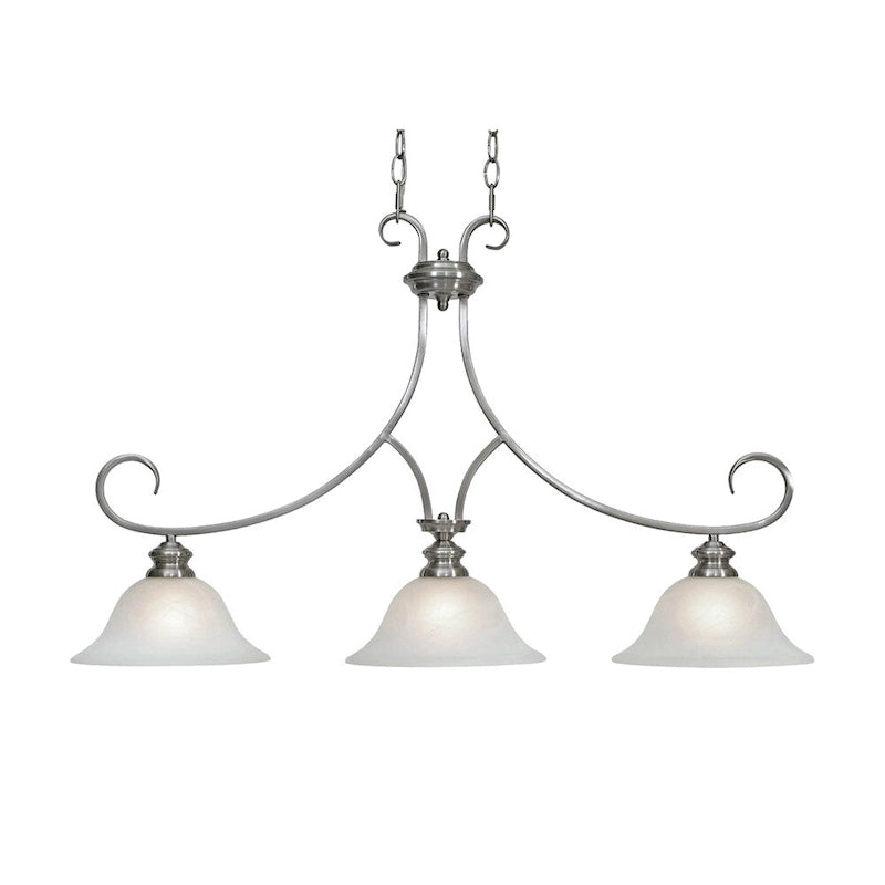 Golden Lighting's Lancaster #6005-10 PW Pewter-finished Steel 3-light Linear Pendant