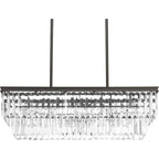 Glimmer Collection 4-Light Antique Bronze Luxe Linear Chandelier Light