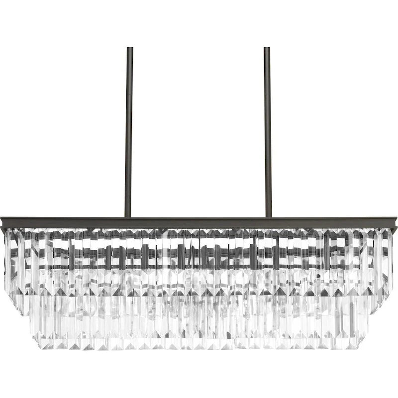 Glimmer Collection 4-Light Antique Bronze Luxe Linear Chandelier Light
