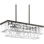 Lustre linéaire de luxe à 4 lumières en bronze antique de la collection Glimmer