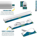 Kit d'éclairage LED sous meuble Sunperian, 12 prises 30 W connectables, 3 options de couleur (3000 K/4000 K/5000 K), résistant à l'humidité