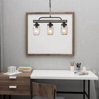 Lustre moderne de style ferme à 3/4 lumières en verre Mason Jar pour îlot de cuisine