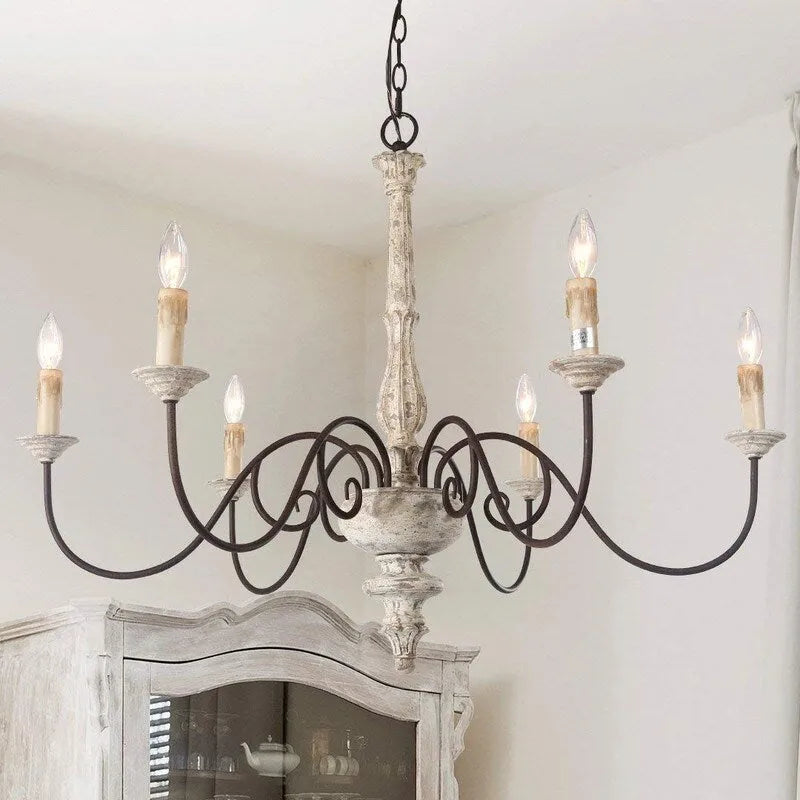 The Gray Barn 6-Light Farmhouse French Country Chandelier for Dining Room - D39 * H38 