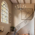 Lustre de style campagnard français à 6 lumières « The Gray Barn » pour salle à manger - D39 * H38