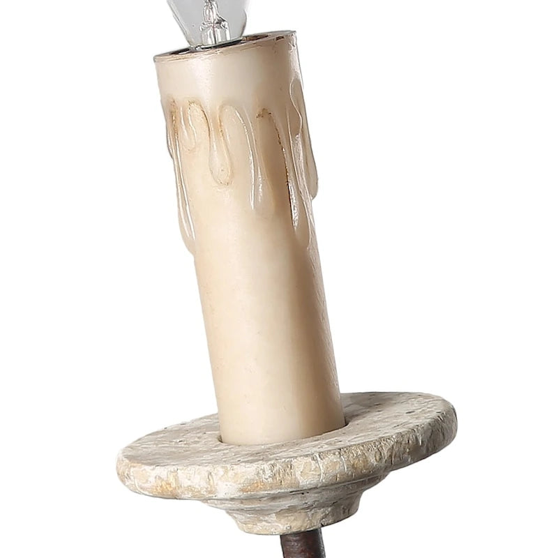 Lustre de style campagnard français à 6 lumières « The Gray Barn » pour salle à manger - D39 * H38