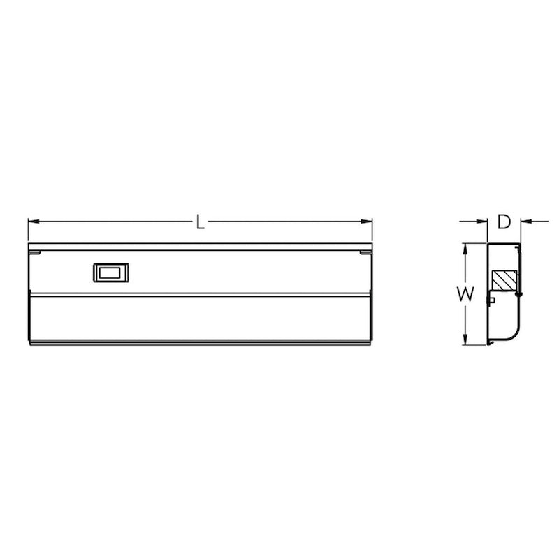 Luminaire LED T5L 24 pouces conforme aux normes ADA, finition bronze huilé, à installer sous un meuble, avec abat-jour en acrylique blanc.