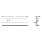 Luminaire LED T5L 24 pouces conforme aux normes ADA, finition bronze huilé, à installer sous un meuble, avec abat-jour en acrylique blanc.