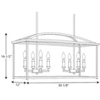 Lustre de ferme à 8 lumières en argent bruni de la collection Piedmont