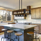 Lustre rectangulaire rustique à 5 lumières Gray Barn - L 31,9 cm x D 10,6 cm x H 10,2 cm