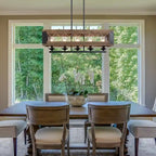 Lustre rectangulaire rustique à 5 lumières Gray Barn - L 31,9 cm x D 10,6 cm x H 10,2 cm