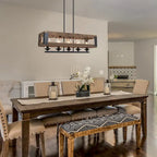 Lustre rectangulaire rustique à 5 lumières Gray Barn - L 31,9 cm x D 10,6 cm x H 10,2 cm