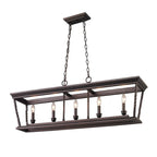 Suspension linéaire à 5 lumières Davenport en bronze étrusque de Golden Lighting