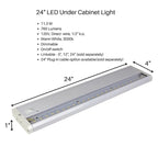 Éclairage LED sous-meuble ou placard - Gradable, câblage direct ou sur prise, 400-760 lumens, blanc chaud 3000K,