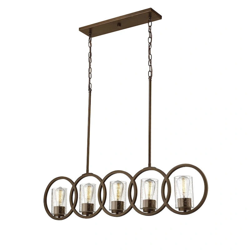 Delano Metal Island Light in Rubbed Bronze- 2 Lights