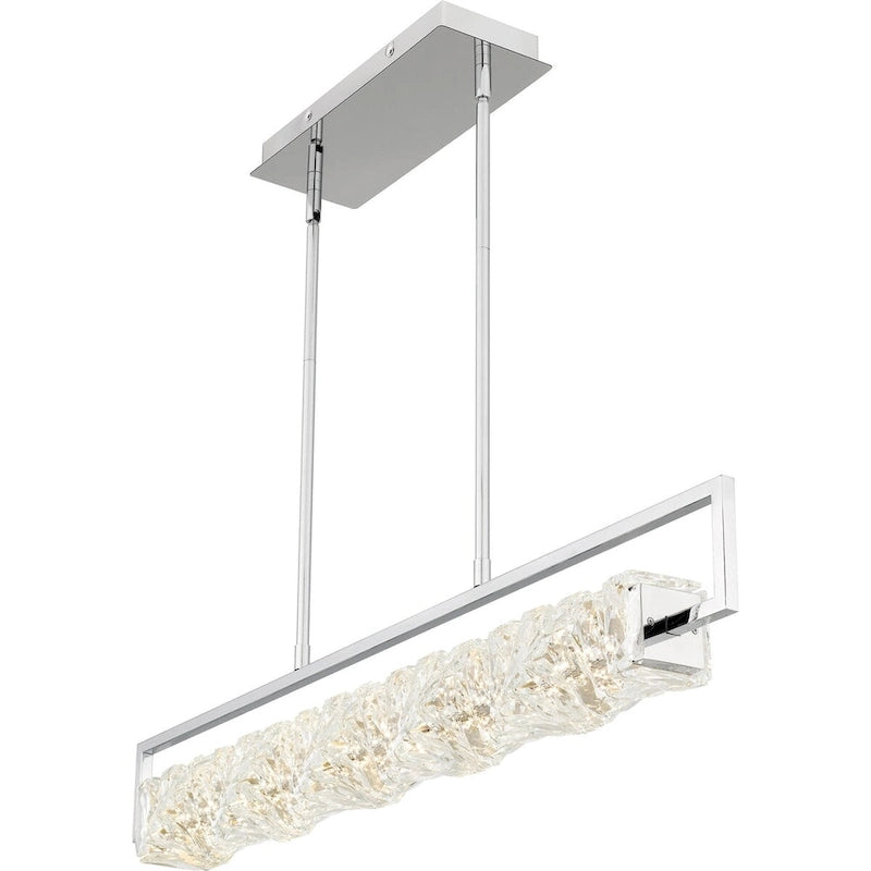 Klass Luminaire îlot à DEL intégré en chrome poli