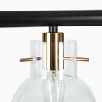 Lustre linéaire moderne de style ferme, noir et or, 5 lumières, 96,5 cm (L) x 12,7 cm (l) x 20,3 cm (H)