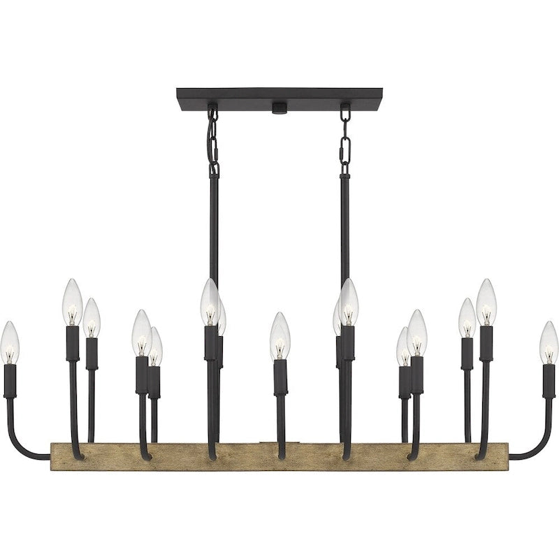 Lustre Quoizel Coda noir mat à 16 lumières