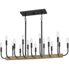Lustre Quoizel Coda noir mat à 16 lumières