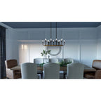 Lustre Quoizel Coda noir mat à 16 lumières