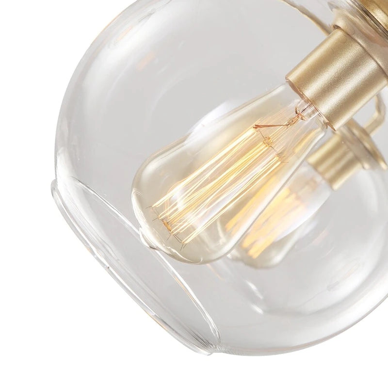 Suspension pour îlot de cuisine avec 7 globes en verre - Style milieu du siècle