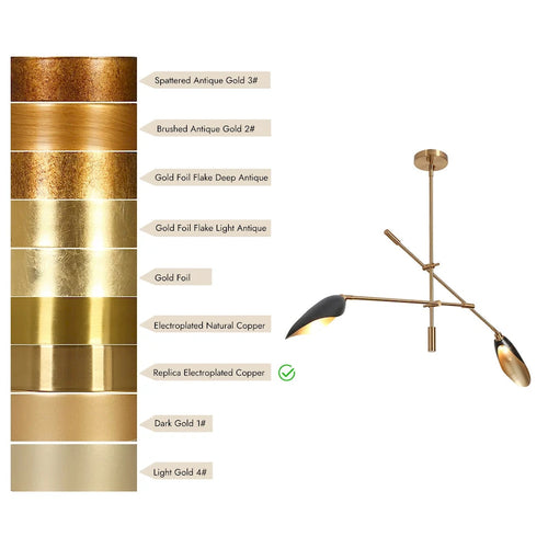 2-Light Unique Modern Linear Black Gold Chandelier Metal Island Lights for Dining Room - L 58  x W 4.4  x H 14 