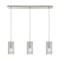 Elk Home Ice Fragments Satin Nickel With Clear Glass 3 Light Pendant