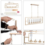 Suspension cylindrique linéaire de style moderne du milieu du siècle pour îlot de cuisine ou salle à manger