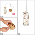 Lustre moderne glamour en cristal doré à une lumière, suspension LED, éclairage d'îlot de cuisine ou de salle à manger - 12 cm (L) x 12 cm (l) x 25 cm (H)