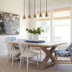 Lustre linéaire moderne à 5 lumières noir et or, suspension pour îlot de cuisine ou salle à manger - 71 cm (L) x 10 cm (l) x 166 cm (H)