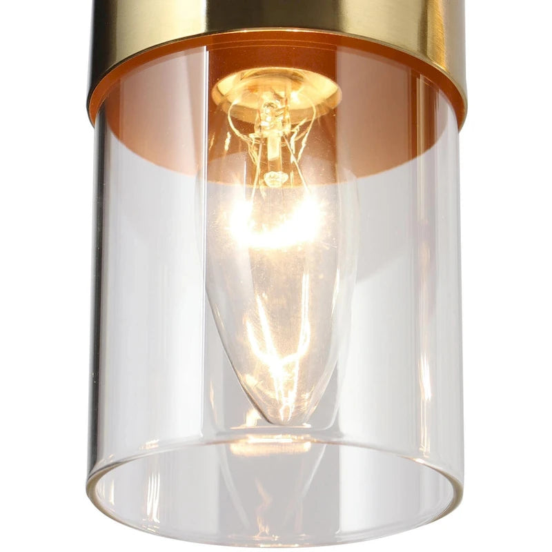 Lustre linéaire moderne à 5 lumières noir et or, suspension pour îlot de cuisine ou salle à manger - 71 cm (L) x 10 cm (l) x 166 cm (H)