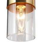 Lustre linéaire moderne à 5 lumières noir et or, suspension pour îlot de cuisine ou salle à manger - 71 cm (L) x 10 cm (l) x 166 cm (H)