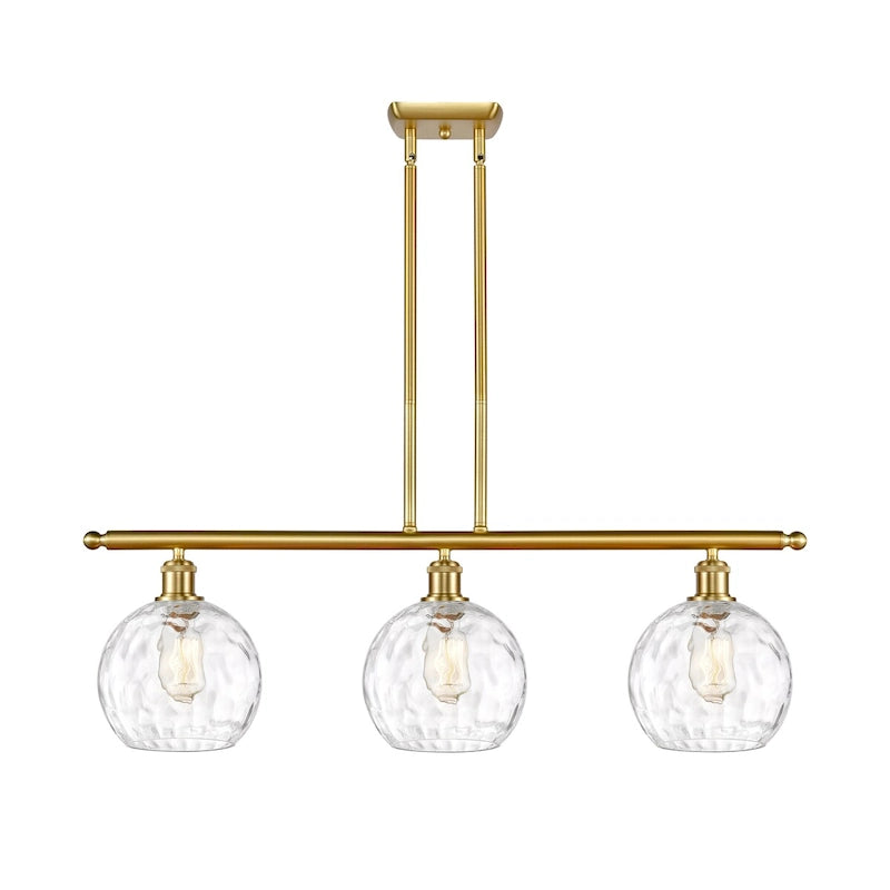 Luminaire îlot 3 lumières 36" en verre d'eau Innovations Lighting Athens - Abat-jour 8"