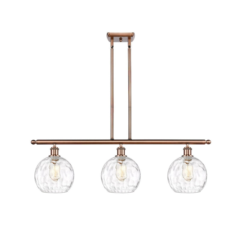 Luminaire îlot 3 lumières 36" en verre d'eau Innovations Lighting Athens - Abat-jour 8"