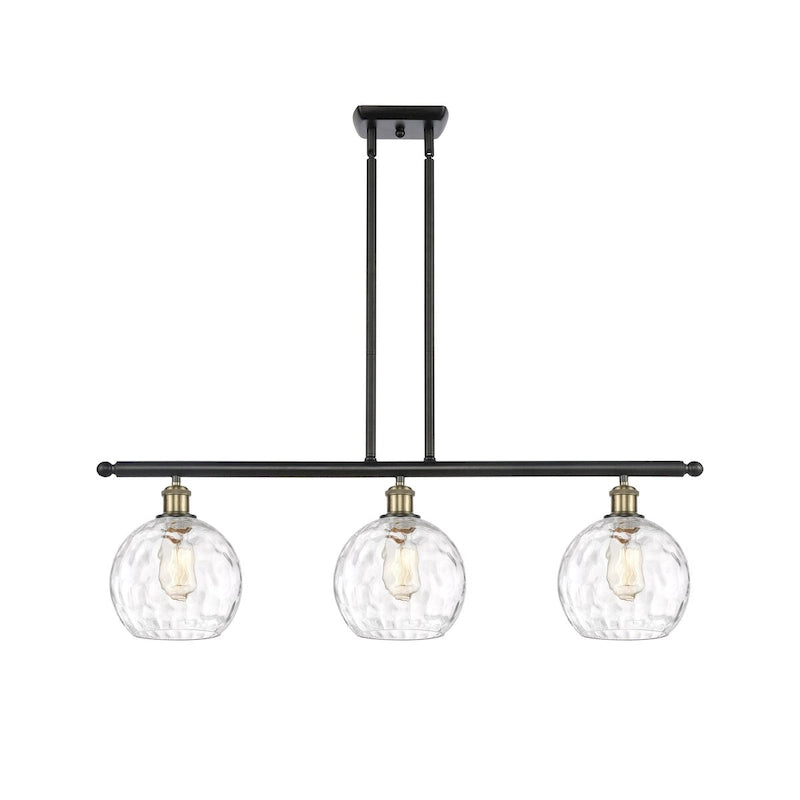 Luminaire îlot 3 lumières 36" en verre d'eau Innovations Lighting Athens - Abat-jour 8"