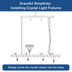 Lustre linéaire Starsky 35 po à 12 lumières Crystal Sputnik pour îlot de cuisine