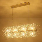 Lustre linéaire Starsky 35 po à 12 lumières Crystal Sputnik pour îlot de cuisine