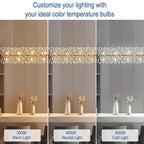 Lustre linéaire Starsky 35 po à 12 lumières Crystal Sputnik pour îlot de cuisine