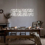 Lustre linéaire Starsky 35 po à 12 lumières Crystal Sputnik pour îlot de cuisine