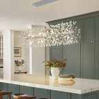 Lustre linéaire Starsky 35 po à 12 lumières Crystal Sputnik pour îlot de cuisine