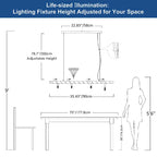 Lustre linéaire Starsky 35 po à 12 lumières Crystal Sputnik pour îlot de cuisine